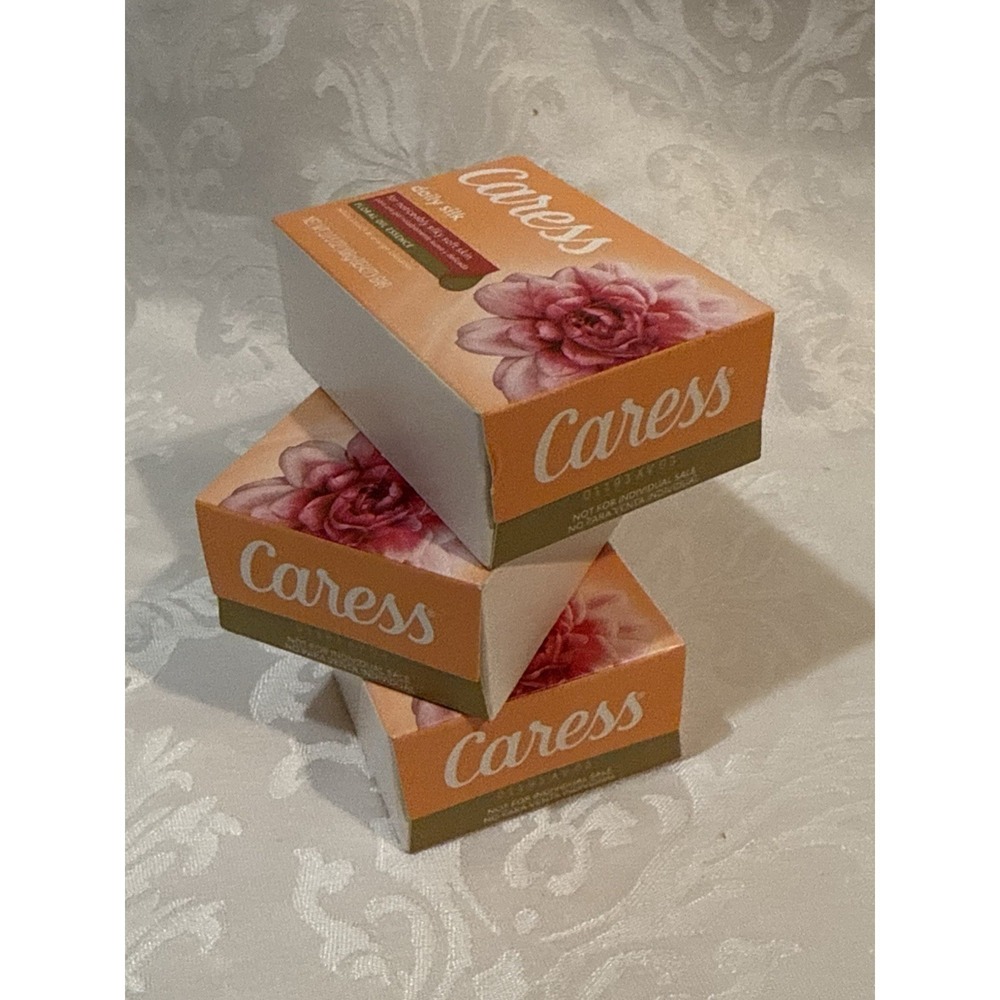 Caress Daily Silk Bar Soap Floral Oil Essence l Original Formula 3 Bars 3.75oz